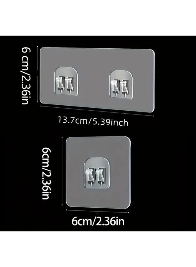 10pcs Long Double Hook Traceless Self Adhesive Shower Racks Bathtub Storage Baskets - Image 3